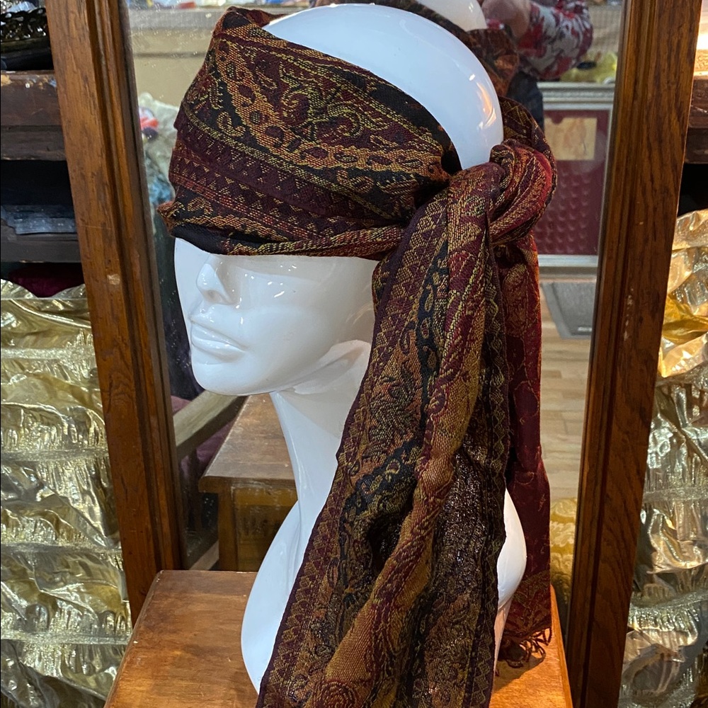 Paisley Cashmere Scarf  65 x 14 - Picture 3 of 4